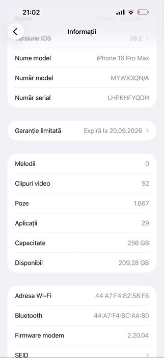 Vand iphone 16 pro max