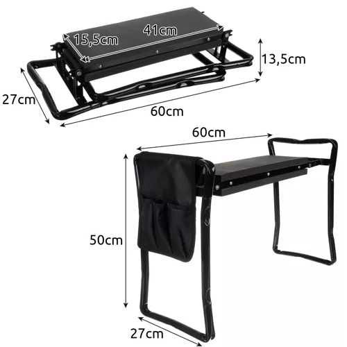 Сгъваем градински стол / Подложка за колене / Столче за плевене +Чанта