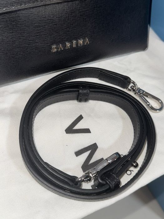 Чанта от естествена кожа на Зарена, черен цвят