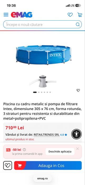 Piscina cu cadru si pompa de filtrare