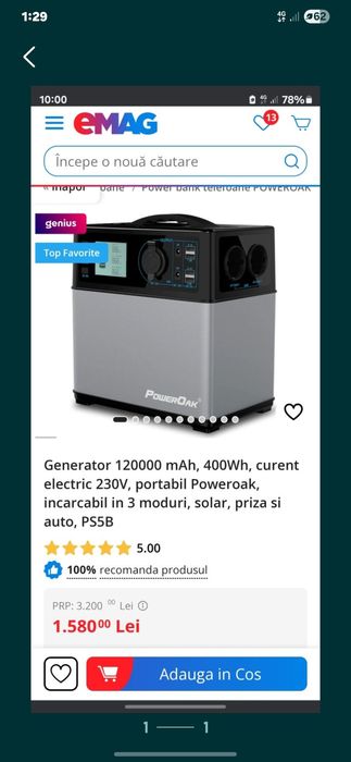 Baterie camping rulota impecabila 1000ron