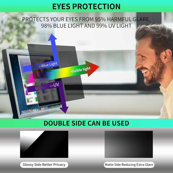 DEJIMAX 32-инчов екранен филтър за поверителност за 16:9 монитори