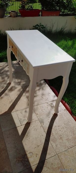 Comoda lemn masiv, alba, recondiționată