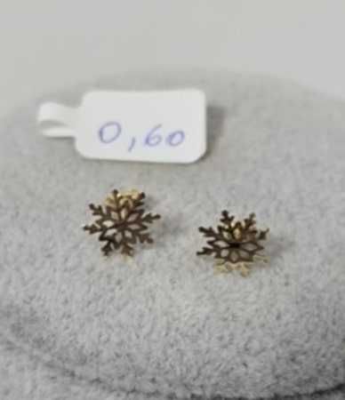 Cercei fulg de nea, aur 14k, noi