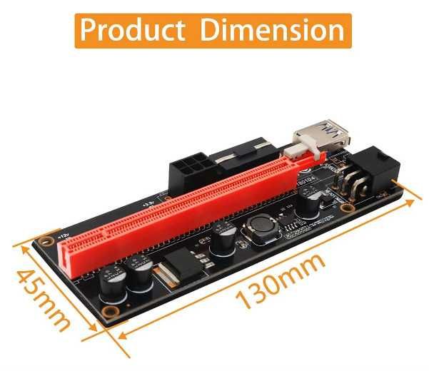 LeHang PCIE Riser карта 1X към16X, PCI-E Riser 009S