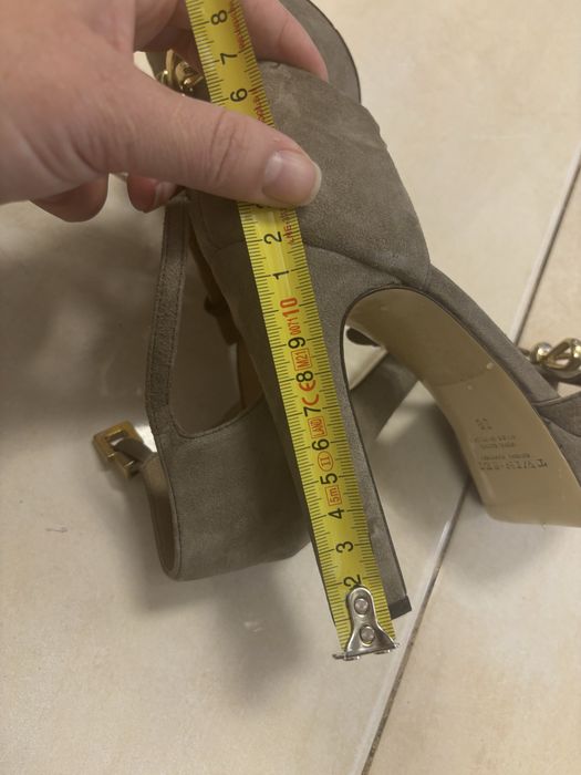 Sandale de piele / pantofi dama cu toc inalt