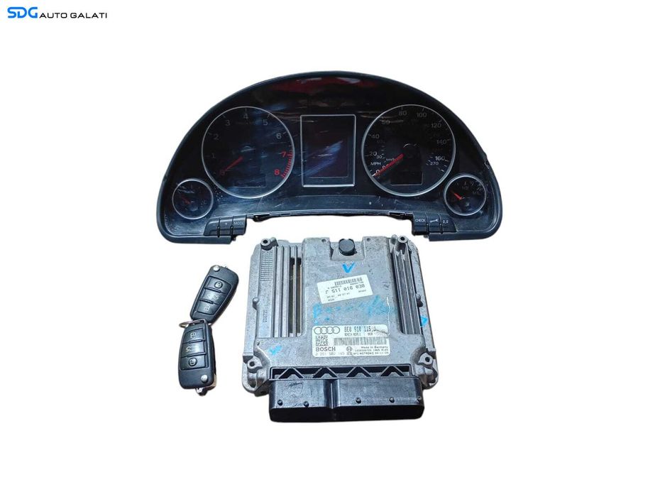 Kit Pornire ECU Calculator Motor Ceas Ceasuri Bord Chei Cheie CIP Imobilizator Audi A4 B7 2.0 TFSI 2004 - 2008 Cod 8E0910115J [LC1367]