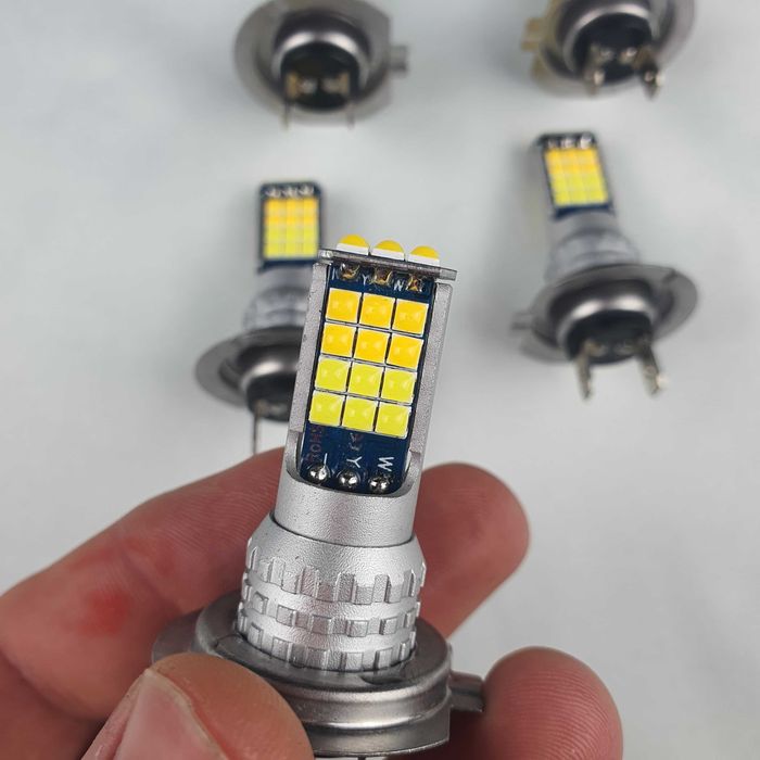 Set 5 Buc-Faza Scurta-Lunga-BEC LED H7-6000Lm-BICOLOR:3000k/6000K-ATV
