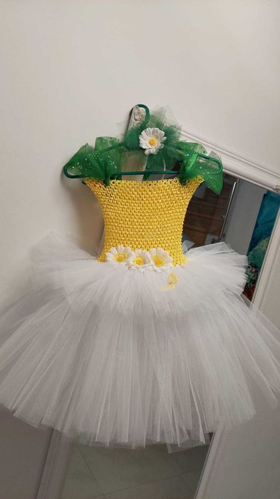 Rochita TUTU margareta musetel gherbera primavara serbare carnaval
