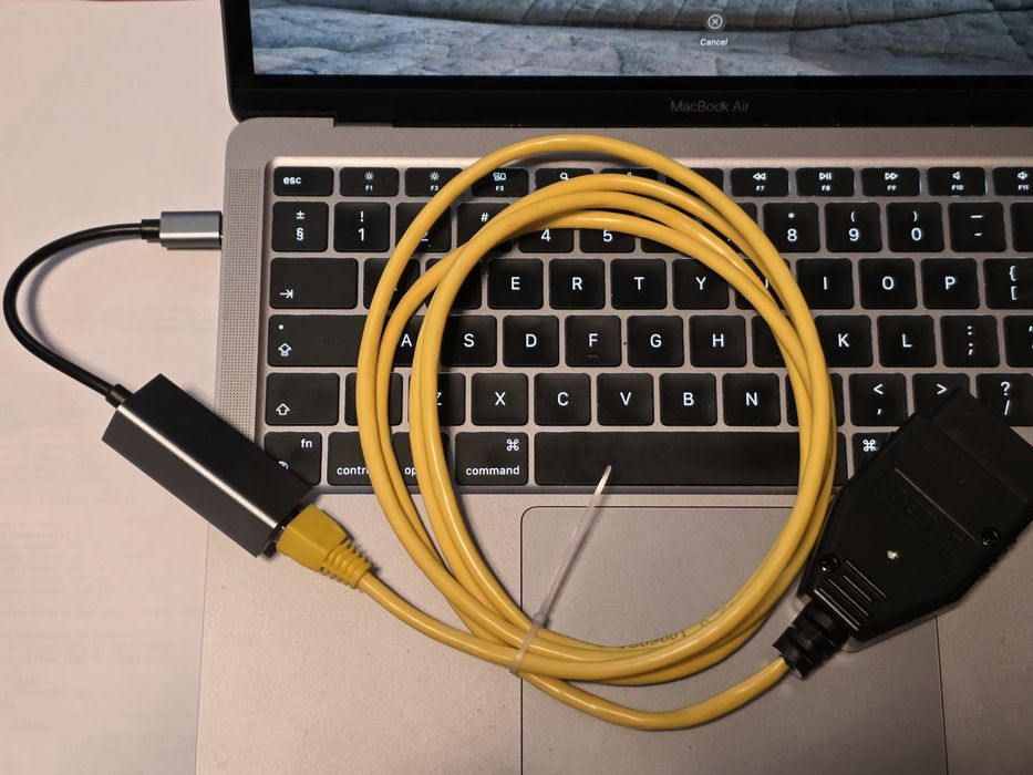 BMW ENET(Ethernet to OBD) кабел за диагностика, кодиране (F/G/I серия) INPA / ISTA + опция USB-C адаптер