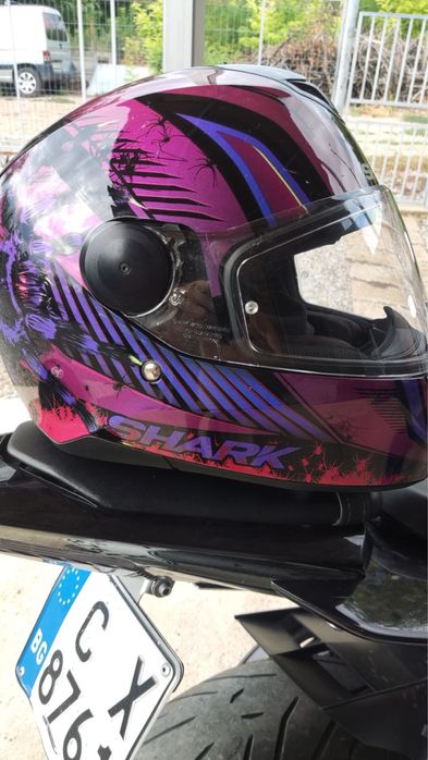 Каска за мотор Shark D-Skwal 2 Atraxx черно/лилаво размер XS