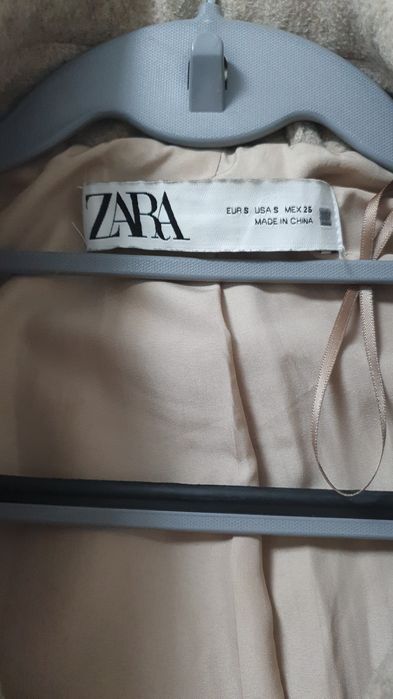 Palton lung Zara bej taupe,S ,oversize