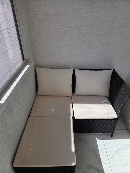 Градински комплект | Полиратан | Пейка и две табуретки