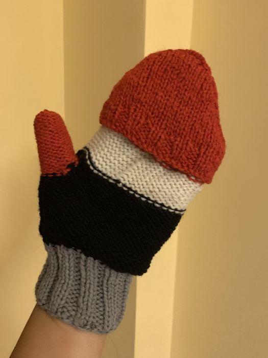 Ръчно плетени дамски ръкавици с капаче без пръсти За момичета или жени