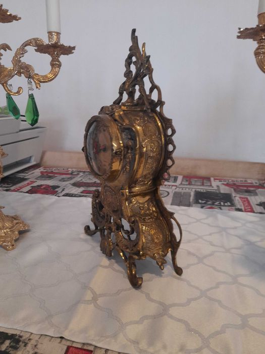 Ceas  de șemineu din bronz masiv