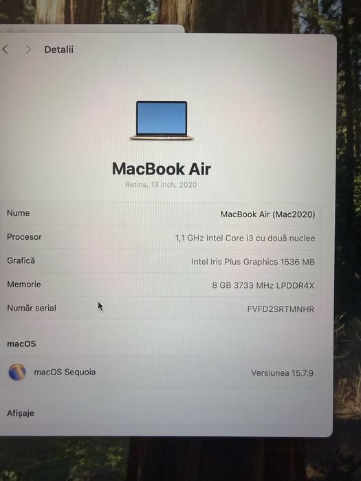 Macbook Air 13’ 2020 i3 Retina A2179