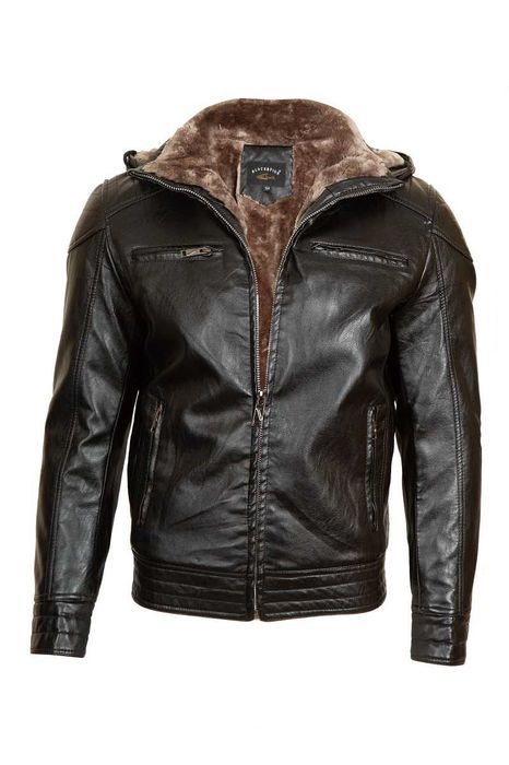 РАЗПРОДАЖБА Мъжко зимно кожено яке 'Купър"  Размери от S до 6xl