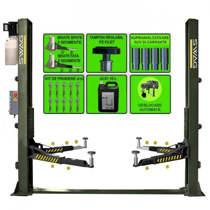 Elevator 2 coloane 4T blocaj electric 220V sau 380V, SWAG Automat