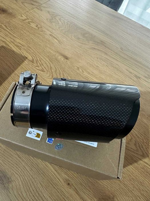 Toba Evacuare/ Muffler Negru din Carbon/Inox 63mm Universal - Sport