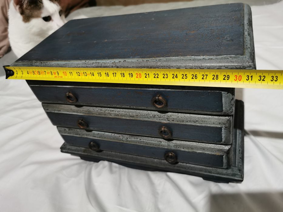 Mini comodă bijuterii Shabby chic din Lemn masiv