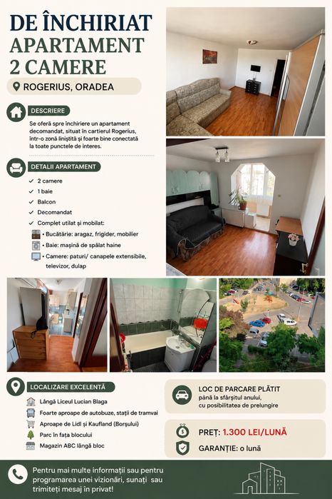 2 camere - Zona Rogerius