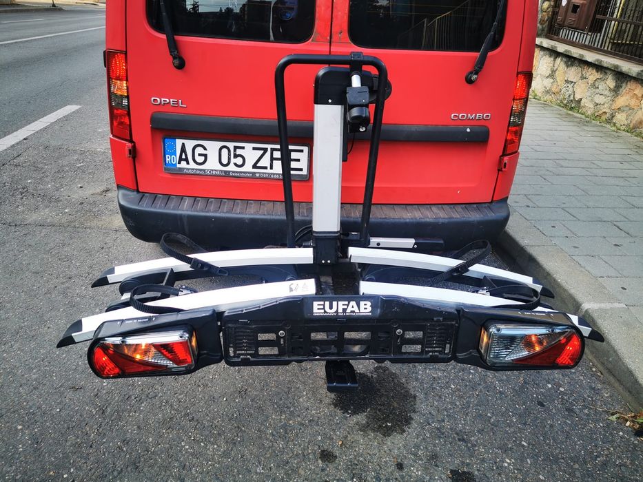Vând suport cârlig aluminiu pt 2 biciclete Eufab stare buna
