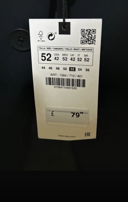 Sacou bărbați ZARA NOU Mărimea 52