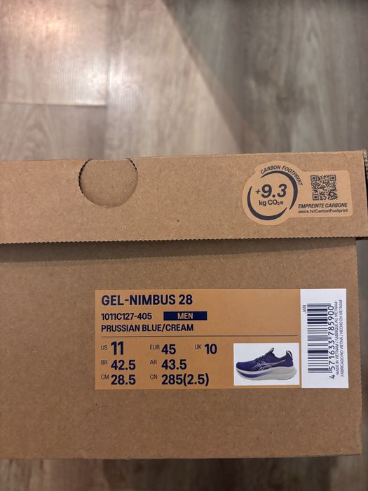 Чисто Нови Оригинални Мъжки Маратонки Asics GEL-NIMBUS 28  45 номер