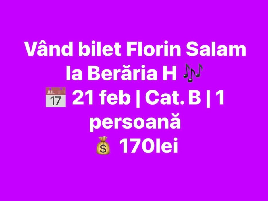 bilet concert florin salam