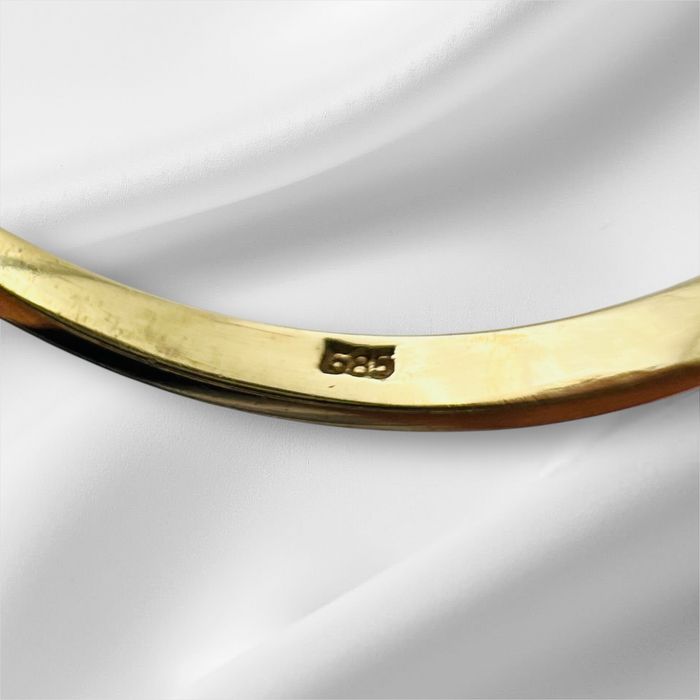 Ръчно изработен златен пръстен с рубин и диаманти – 14K