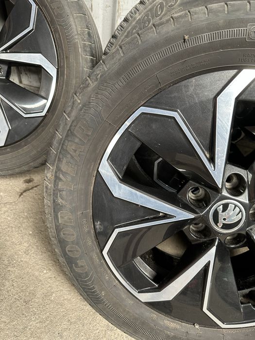 Set 4 jante aliaj originale Škoda R16 5x100 ET38 + anvelope 205/55 R16