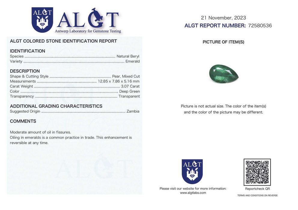 Inel aur alb cu smarald