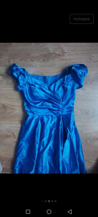 Rochie lunga tafta albastra