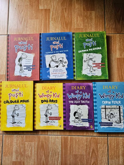 Colecție Jurnalul unui Puști (Diary of a Wimpy Kid) – 7 carti (RO + EN)