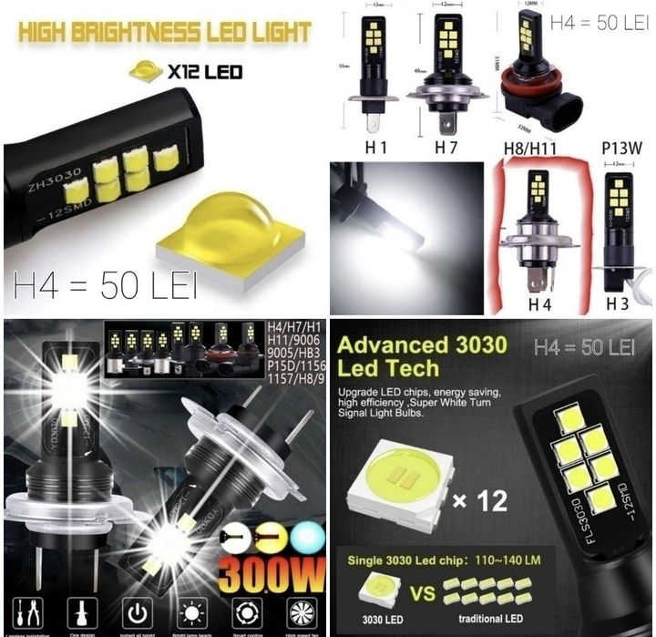 Led-uri auto universale
