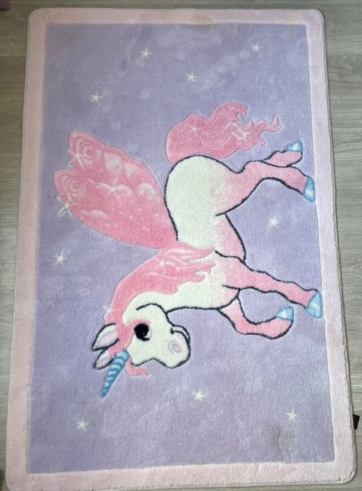 Covor copii unicorn roz/mov