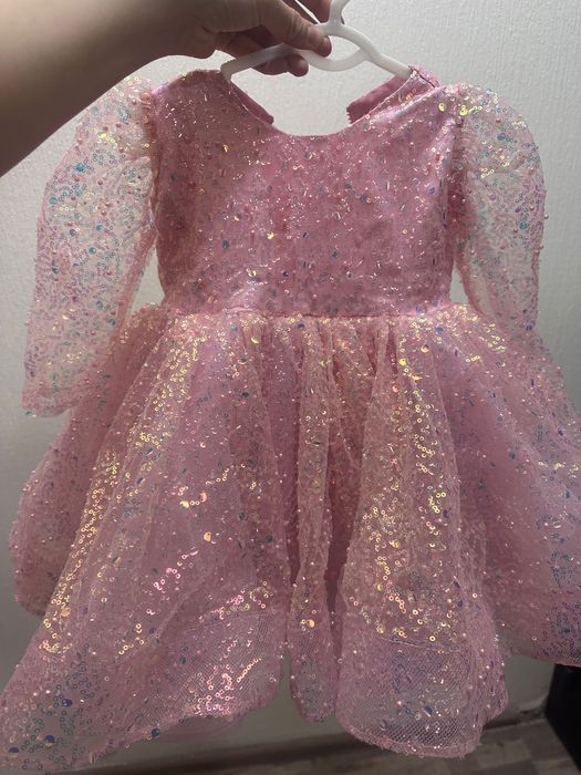 Детское розовое платье