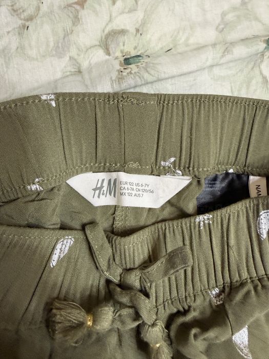 Трикотажные штанишки H&M на девочку 6-7 лет, рост 122