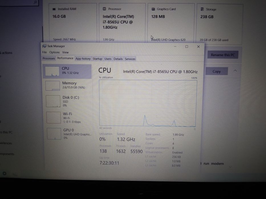 Laptop i7 gen 8 puternic