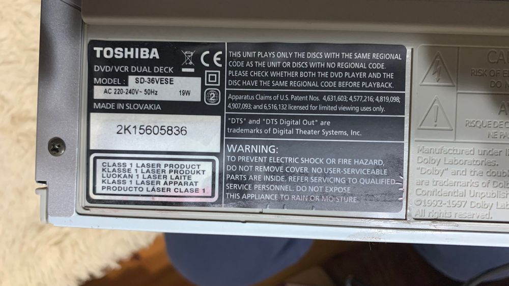 DVD & VHS Tochiba combo