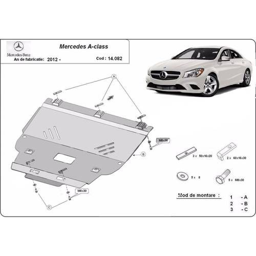 Scut motor metalic pentru Mercedes A-Class 1997-prezent - otel 2mm