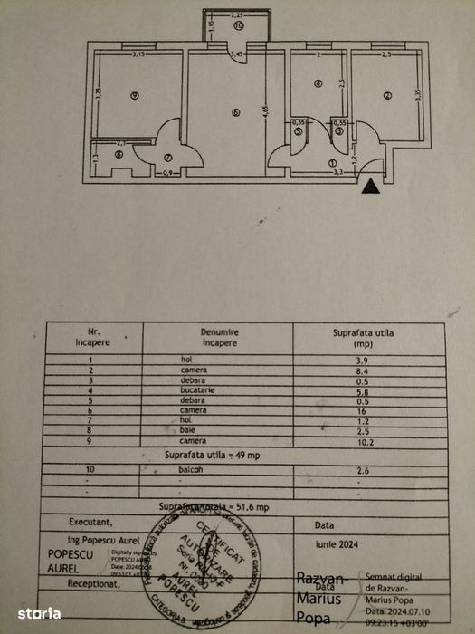 Apartament 3 camere SD, et. 3, Zimbru (Proprietar)
