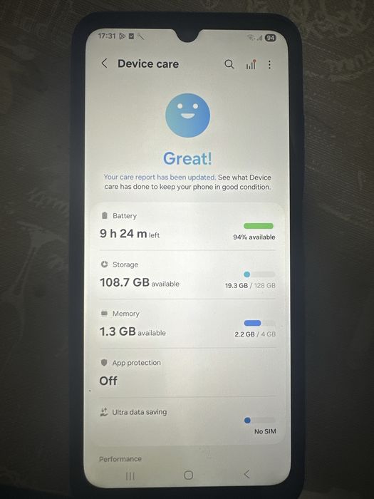 sam A05s ,128gb ,4 gb ram