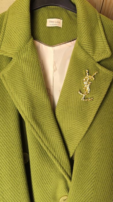 Brosă aurie, 7cm, Yves Saint Laurent