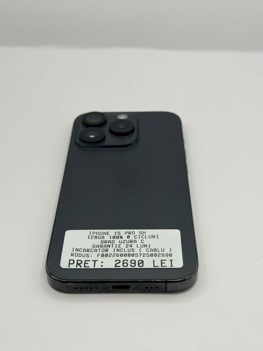 Iphone 15 Pro 128GB 100% Garantie Rate - iphonezone.ro