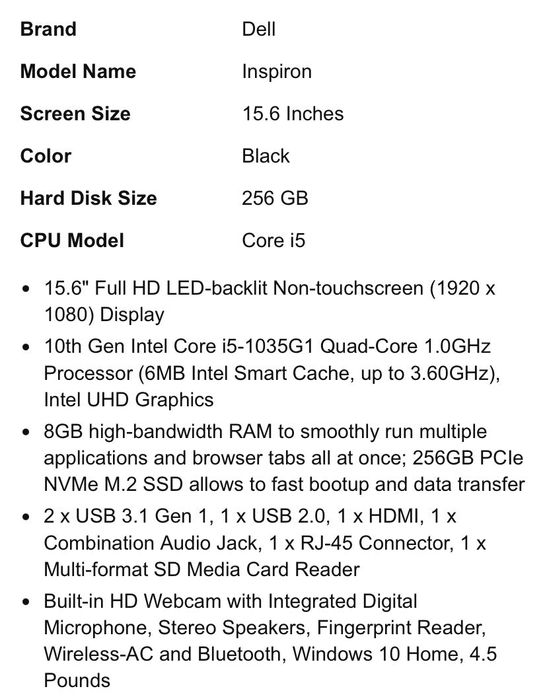 Лаптоп Dell Inspriron 15 3000