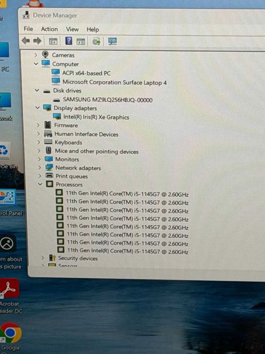 Microsoft Surface laptop 4 i5-1145G7/8RAM/256SSD/Iris XE/QHD Touch