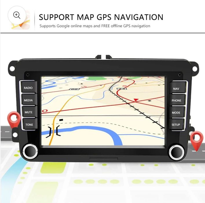 • Мултимедия - навигация Android за автомобил с копчета 4GB RAM за VW