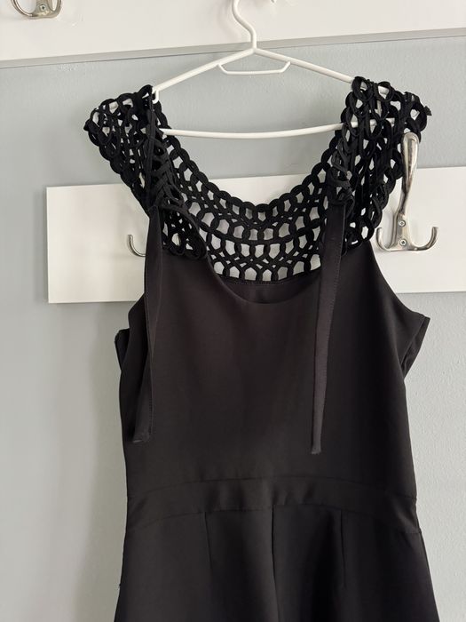 Гащеризон черен дълъг с мрежест мотив