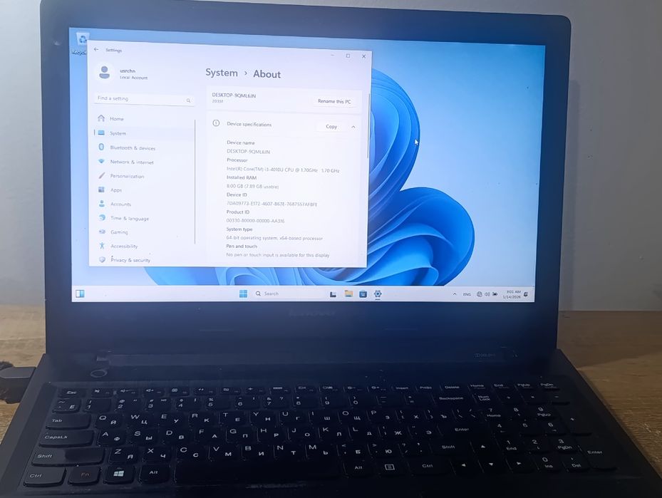 Продам ноутбук lenovo
